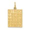 10K Yellow Gold Bingo Card Charm Polished Jewelry New 25 X 15mm
